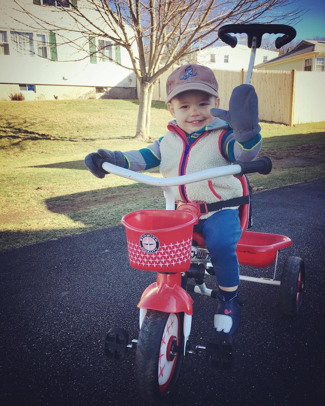 Happiest when... riding his bike. @candace0203 this was the best hand me down he loooooves this bike