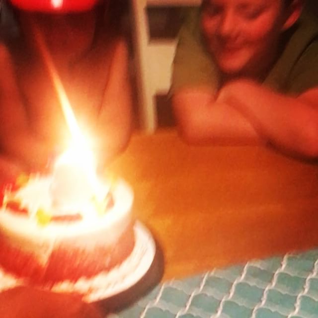 When your 3 and you can’t quite blow out the candles and your 8 year old brother is a stinker lol 😂